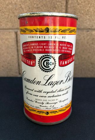 Camden County Beverage Company Lager Beer Can Flat Top 12oz 1