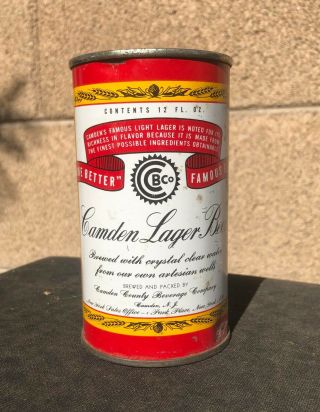 Camden County Beverage Company Lager Beer Can Flat Top 12oz 2