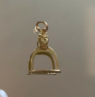 Vintage 18ct Yellow Gold Stirrup Charm With Open Jump Ring