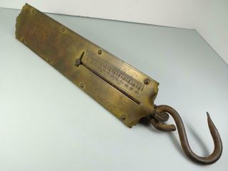 Antique Chatillons Improved Spring Balance Scale Brass & Cast Iron Up To 96 Lbs