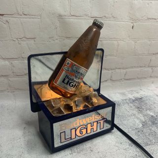 Budweiser Light Beer Bottle On Ice Light/sign