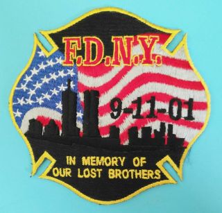 Fdny (york) 9 - 11 - 01 Commemorative Fire Shoulder Patch Never Sewn On