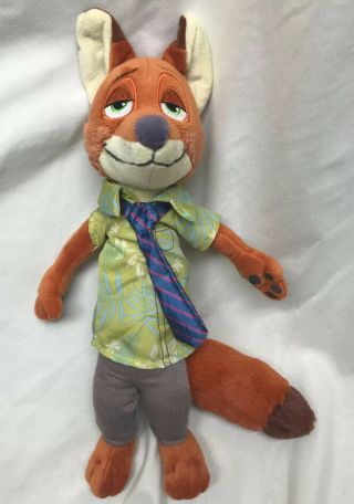 Disney Store Zootopia Nick Wilde Stuffed Plush Toy 13 Inch Fox