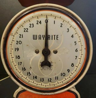 Vintage Antique Way Rite Scale 25 Lb Hanson Household Scale Made In USA 9 