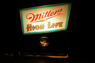 Miller High Life Beer Reverse Glass Bar Back Light Up Sign 1940s Milwaukee Wi