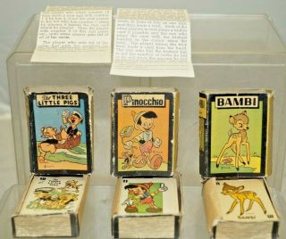 Vintage 1946 3 Little Pigs Pinocchio Bambi Russell Mfg Card Games