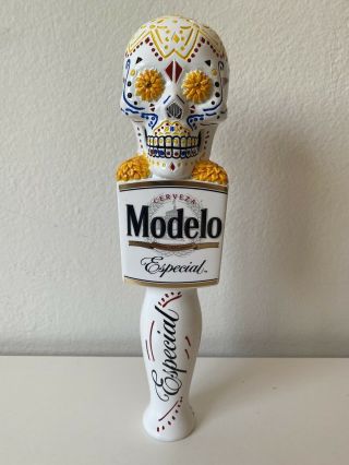 Modelo Especial Tall Day Of The Dead Sugar Skull Beer Tap Handle Muertos