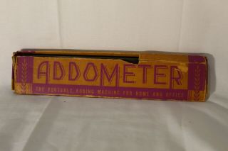 VINTAGE ADDOMETER Portable Mechanical Adding Machine with Stylus & Instructions 2