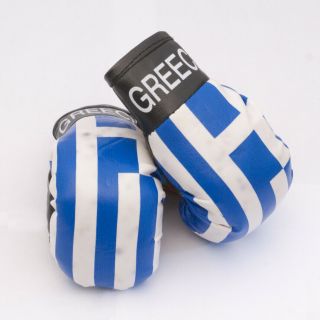 Greece Boxing Gloves Rear View Mirror