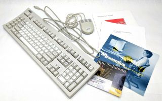 Vintage Sun Foxboro Keyboard & 3 - Button Mouse Set 595 - 2686 - 11 X3540 Open Box