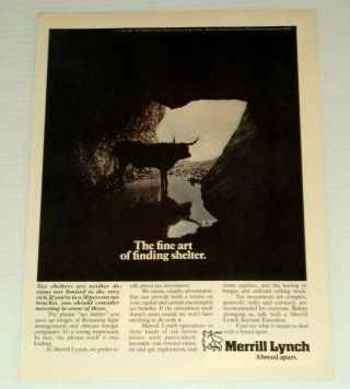 1979 Print Ad Merrill Lynch Tax Shelter Bull Vintage 70 
