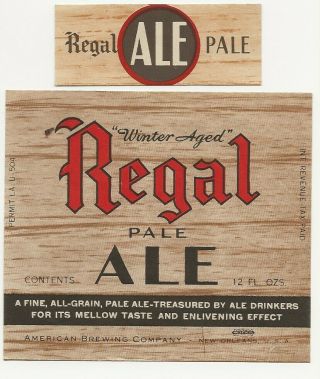 American Brewing Regal Pale Ale Label With Neck Irtp U Orleans La