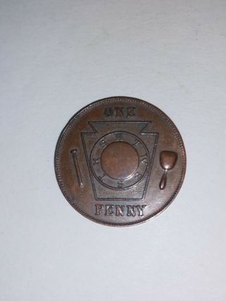 Masonic One Penny Token Coin Fort Washington,  Pa