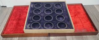 Antique Pocket Watch And Jewelry Stackable Felt Lined Wooden Display Trays