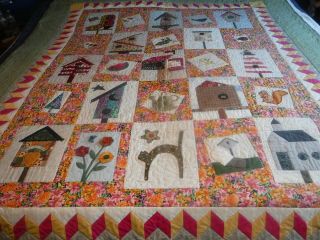Vintage Country 1996 Hand Made Patchwork Quilt 88 X 71 Inches Queen