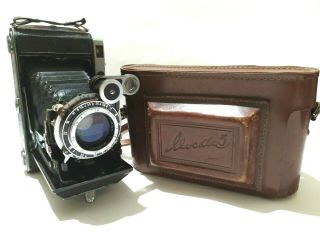 Vintage Ussr Camera Moskva - 5 6x6cm 6x9cm Lens Industar - 24 Red " P " F3.  5/105mm