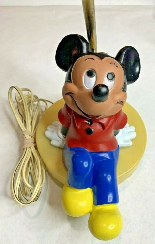 Vintage Disney Mickey Mouse Rubber Night Light Lamp 3 - Way Light No Shade