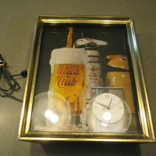 Vintage Utica Club Bar Light And Clock.  Well