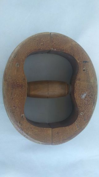 Vintage - Antique Wood Hat Block Stretcher Size 6 3/4 Hand Adjustable