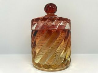 Vintage Baccarat Glass Round French Swirl Rose Tiente Powder/dresser Jar Box