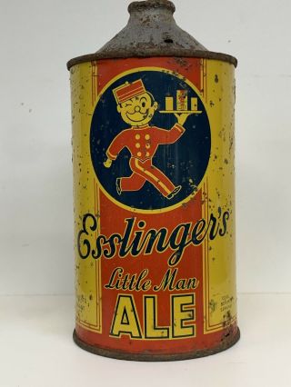 Esslinger’s Little Man Ale Quart Cone Top Beer Can 208 - 9