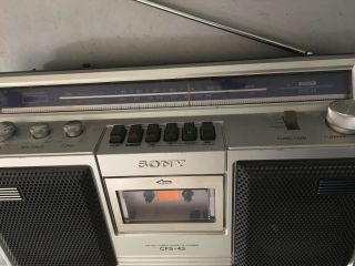 Vintage Sony Cfs - 43 Boombox Radio Tape Player Ghetto Blaster