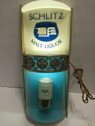 Vintage Schlitz Malt Liquor Beer Lighted Bar Sign Year 1964