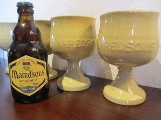 Maredsous Belgian Beer Vintage Look Ceramic Chalice : Set Of 4