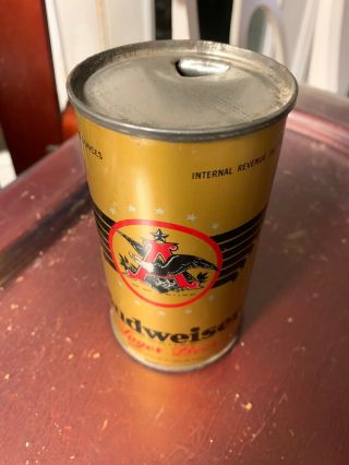 Solid Vintage Budweiser Lager Flat Top Beer Can Gold