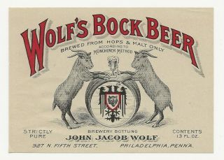 Pre Prohibition John Jacob Wolf Wolf 