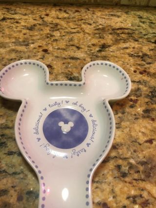 Disney World Resort Mickey Mouse Ears Spoon Rest Blue And White.