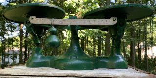 Vintage Green Balance Scale Cast Iron Display No 2