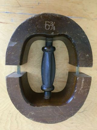 Vintage Wood Hat Stretcher Wood Millinery Measuring Block Form Marked 6 - 3/4