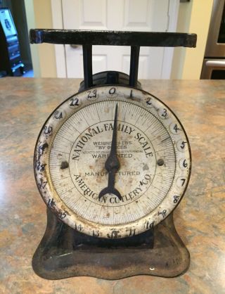 Antique National Family Kitchen Scale From The Early 1900 