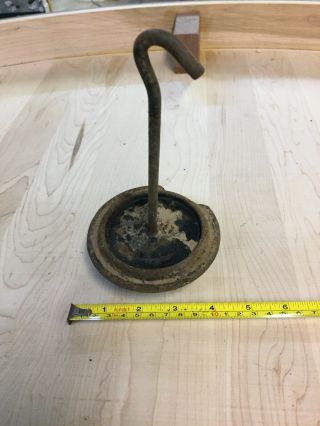 Antique Vintage Cast Iron Round Hanging Scale Weight Holder