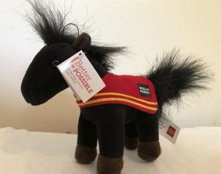 Wells Fargo Bank Plush Black Horse Pony 2016 Mini 6 " Small Mike Stuffed Nwt