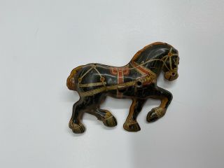 Vintage Marx Pressed Tin Litho Horse For Horse Drawn Cart Toy
