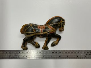 Vintage Marx Pressed Tin Litho Horse for Horse Drawn Cart Toy 2