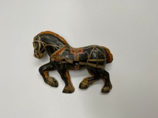 Vintage Marx Pressed Tin Litho Horse for Horse Drawn Cart Toy 3