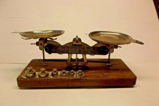 Antique Burke And James Photography/ Apothecary Scale 8 Rexo With Weights
