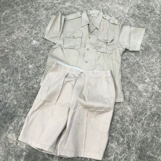 Vintage Army Military Us Wwii Vietnam Khaki Shirt Shorts Pants Set Navy Usn