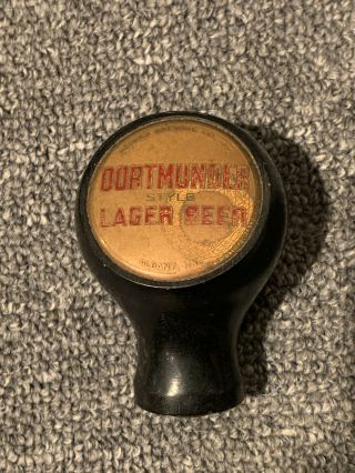 Vintage Dortmunder Beer Tap Lager Hedrick Brewing Ball Knob Albany Ny Style