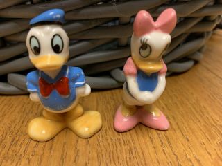 Vintage Walt Disney Donald & Daisy Duck Miniature 2 " Bone China Figurines