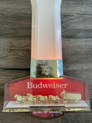 Vintage Budweiser Beer Clydesdale Team Bar Wall Lamp Sign Light 