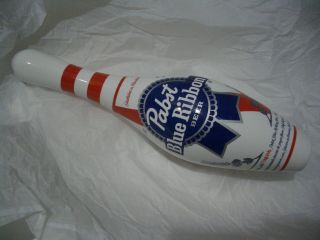 PABST Blue Ribbon PBR Bowling Pin Tap Beer White Blue Red Handle Box 2
