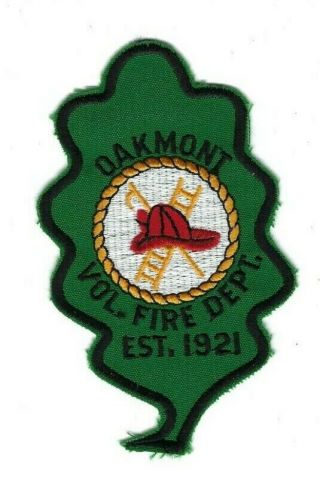 Oakmont (allegheny County) Pa Pennsylvania Volunteer Fire Dept.  Patch -