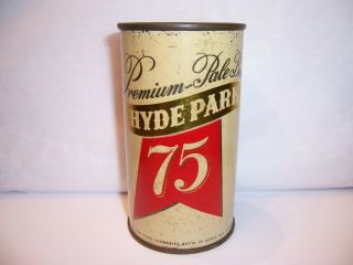1954 Hyde Park 75 Flat Top Beer Can Brewed In St.  Louis,  Mo Bottom Opened