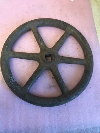 Antique Vintage Cast Iron 13” Hand Crank Wheel Industrial Steampunk