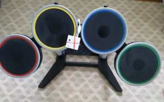 Vintage Nintendo Wii Harmonix Rockband 2 Rock Band Wireless Drum Set With Stand