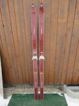 Vintage 69 " Skis Signed Alpine With Metal Bindings Great For Decoration